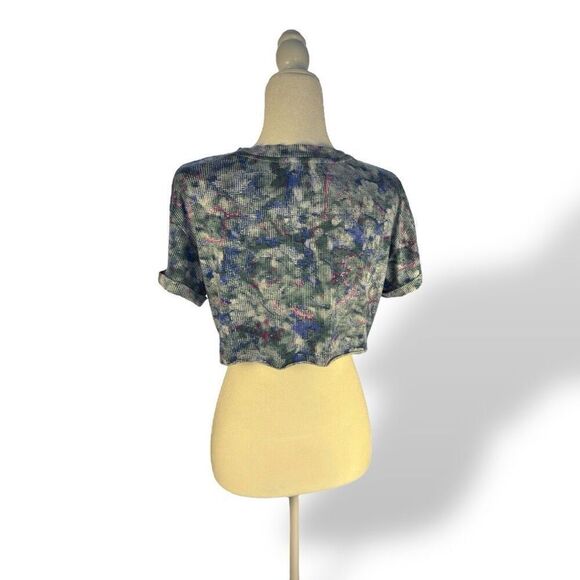 Calvin Klein Performance Cyber Floral Crop Tee Sz XS - Picture 5 of 12